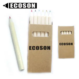 Hadiah Logo Kustom Eco Set Kecil Anak-anak Promosi Pensil Warna Kayu Alami Set Pensil Warna 4 Pensil Kayu Warna Mini