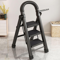 Échelle télescopique pliable portable pour usage domestique moderne, avec cadre en acier inoxydable multi-angles et capacité de charge de 150 kg