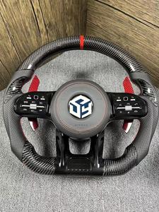 Demi Alcantara LED <span class=keywords><strong>Volant</strong></span> en Fiber de Carbone pour Mercedes Ben <span class=keywords><strong>ML</strong></span> <span class=keywords><strong>W164</strong></span> W166 W211 W212 C117 C118 W251 W176 W204 W205 C63s AMG - Product Image 2