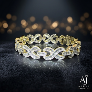 Collier ras du cou en argent sterling 925 plaqué or rose et rhodium, avec chaîne serpent à maillons infinis et moissanite, idéal pour un cadeau ou une soirée - Product Image 1