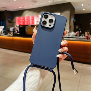 Étui de téléphone à bandoulière <span class=keywords><strong>avec</strong></span> <span class=keywords><strong>cordon</strong></span> de fixation et crochet en silicone TPU souple pour iPhone 17 Air 11 12 13 14 15 16 Pro Max - Product Image 5