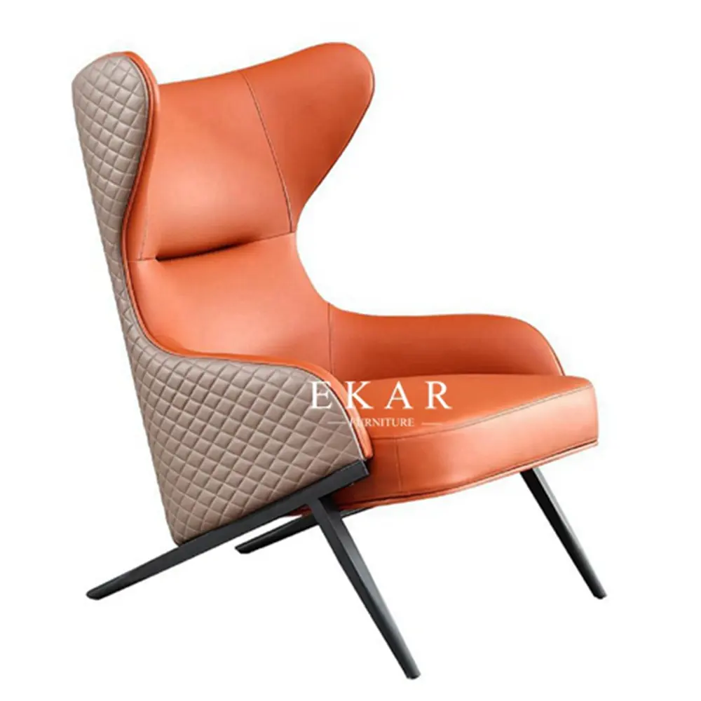 Moderne Wohnzimmer möbel Sessel mit hoher Rückenlehne Leder oder Stoff Luxus Freizeit Lounge Chair