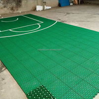 Sistema de Losetas Encajables Portátiles para Canchas de Baloncesto al Aire Libre, Material Plástico PP, Personalizables para Patios Traseros, 3x3, en Venta