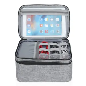 Portable Tote Storage Bags For Home 300D Oxford Double Layer Travel Organizer For USB Wire Digital Waterproof Cable Storage Case