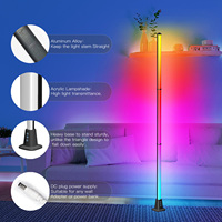 Lampu Lantai Sudut LED Smart Tuya Alexa Modern Dekorasi Warna Impian Sinkronisasi Musik RGB untuk Ruang Tamu Kamar Tidur