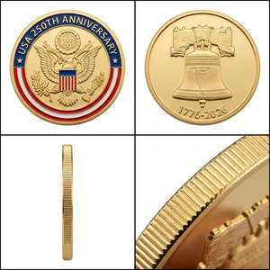 Moneda Conmemorativa del 250 Aniversario de Estados Unidos, Campana de la Libertad, Metal Dorado Antiguo, Artículo Coleccionable, Suministro de Fábrica - Product Image 2
