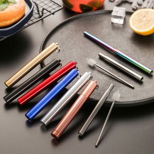 Boba <b>Drinking</b> <b>Straws</b> Retractable Telescopic Collapsible 18/8 18/10 Stainless Steel Drinkware Accessories - Product Image 5