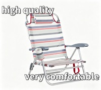 Chaise de plage pliante moderne pour l'extérieur, huit positions réglables, double usage assis-debout, matériau Oxford durable, loisirs décontractés