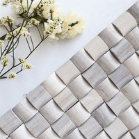 Mosaïque de carreaux en marbre blanc de Carrare rustique moderne, motif carré 3D, parquet, cuisine, villa, hôtel, extérieur, design graphique