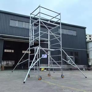 Industrielles Mobiles Aluminium-Gerüst-Set Doppelte Leiter Türgitter Faltbarer Rahmen Leichtgewichtiges Gerüst - Product Image 1