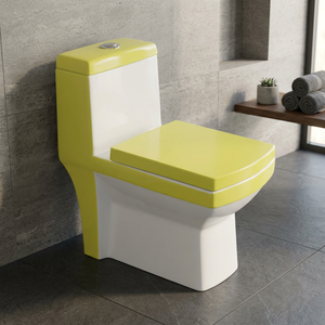 Golden Blue Color Toilet Brown Ceramic Sanitary Ware Floor Mounted Siphonic Flush One Piece Closet - Product Image 2