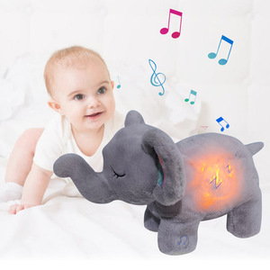 Juguete de <span class=keywords><strong>Peluche</strong></span> de Elefante Bebé para Calmar y Dormir, Muñeco de <span class=keywords><strong>Peluche</strong></span> Relleno de Algodón PP para Niños y Niñas - Product Image 1