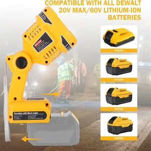 <span class=keywords><strong>Lampe</strong></span> de poche sans fil LED <span class=keywords><strong>lampe</strong></span> de travail pour Makita/Dewalt/Milwaukee/<span class=keywords><strong>Bosch</strong></span>/Ryobi <span class=keywords><strong>18V</strong></span> Li-ion batterie 12W projecteurs d'urgence avec USB - Product Image 4