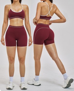 <span class=keywords><strong>Ensemble</strong></span> de yoga pour femmes effet seconde peau, color block, séchage rapide, pour fitness, course et entraînement en extérieur - Product Image 6