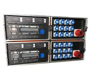 Main input 32A power distribution box with 15 channels 16A 3pin connectors output distro box power distributor