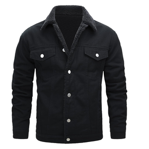 New <b>Chinese</b> Style Buttoned Denim <b>Jacket</b> Men's Women's Spring Solid Color Light Wash Loose Fit Polyester/Cotton One-Stop Drop - Product Image 1