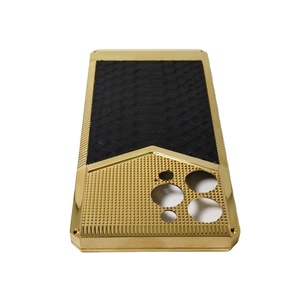 Funda de teléfono móvil 2 en 1 de cuero genuino, lujosa carcasa de lujo personalizada, galvanizada, dorada, dos en uno - Product Image 4