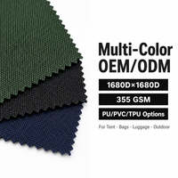 Tissu Oxford 1680D écologique 355GSM enduit PU, résistant aux déchirures, en polyester tissé pour sacs de voyage et tentes