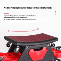 Kursi Bengkel Beroda MRS Rolling Mechanic Red Wash Stool, Kursi Kerja, Kursi Geser, Laci Penyimpanan, Rem, untuk Perbaikan Mobil, Detailing, dan Pembersihan
