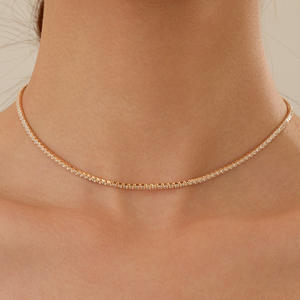 Collares de Cadena de Tenis de Plata de Ley 925 con Circonitas Finas para Mujer, Chapado en Oro de 18k, Joyería de Lujo para Bodas - Product Image 6