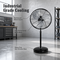 Ventilateur sur pied en métal JH-PF118-18 pouces, 80W, puissant, électrique, 3 pales en aluminium, pour la maison et l'industrie