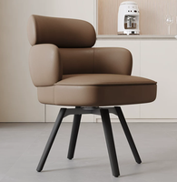 Ensemble table et chaises de salle à manger pivotantes de style italien moderne urbain, pieds en fer, revêtement en cuir, écologique, pour maison, bureau, entrepôt