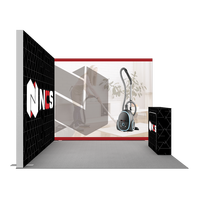 Stand d'exposition modulaire réutilisable 10x10 sans outil, en aluminium, avec éclairage arrière, portable pour salon professionnel