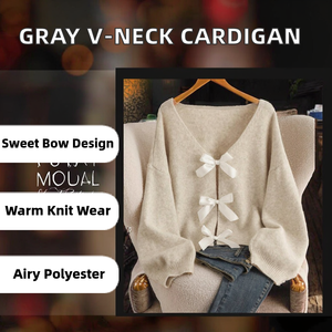Cárdigan de Punto para <span class=keywords><strong>Mujer</strong></span>, Suéter con Lazo Decorativo, Ropa Femenina, Venta <span class=keywords><strong>al</strong></span> <span class=keywords><strong>Por</strong></span> <span class=keywords><strong>Mayor</strong></span>, Fabricante, Fábrica DZ1 - Product Image 3