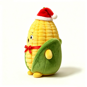 Customize Corn stuffed <b>animal</b>, Cute corn plushier, Holiday vegetable plush, Santa <b>hat</b> corn plush - Product Image 4