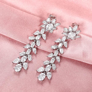 Boucles d'oreilles en or blanc avec diamants taille marquise, couleur D naturelle, certifiées GIA, bijoux de luxe pour mariage, pour femme - Product Image 5