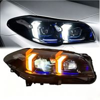 1117 para BMW Serie 5 F10/F18, Conjunto de Faros Delanteros Mejorados, Lentes de Proyector Láser Estilo Fang, Luces LED de Circulación Diurna de 12V
