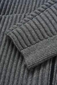 <span class=keywords><strong>Cardigan</strong></span> en tricot côtelé Globe avec fermeture éclair, motif rayé d'hiver, décoration déchirée en <span class=keywords><strong>laine</strong></span> mérinos - Product Image 3