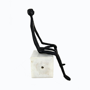 Statuetta Astratta di Uomo in Ghisa, Statua <span class=keywords><strong>Maschile</strong></span> Vintage in Metallo, Decorazione Artistica da Scrivania per <span class=keywords><strong>Casa</strong></span> - Product Image 3