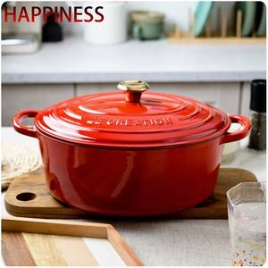 2024 Offre Spéciale <span class=keywords><strong>prix</strong></span> usine fonte émail casserole couleur ragoût avec deux poignées de boucle - Product Image 6