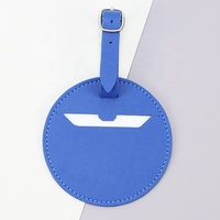 Étiquette de bagage en cuir PU à motifs variés, personnalisable avec logo, pour valise, sac à main, sac de voyage, avec sangle à boucle réglable