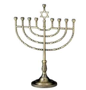 Menorah de Hanukkah artisanale indienne grande vente bougeoir Menorah personnalisé Judaica taille personnalisée bougeoir en métal - Product Image 2