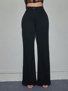 STYLIZED MODERN ECO-FRIENDLY Durable Embroidered Fabric PolySterBlend <b>Black</b> TROUSER Model 1030 OSCA INTERNATIONAL Sizes SMLXLXXL - Product Image 5