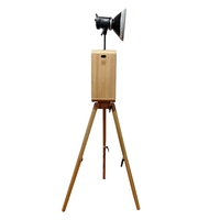 Machine à photos vintage portable en bois véritable, légère, avec écran tactile, pour la prise de photos de famille pendant les vacances