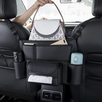 Sac de rangement multifonctionnel en cuir pour siège de voiture, organisateur suspendu pour l'espace entre les sièges, boîte d'accoudoir, support de mouchoirs pour voiture, vente en gros d'usine