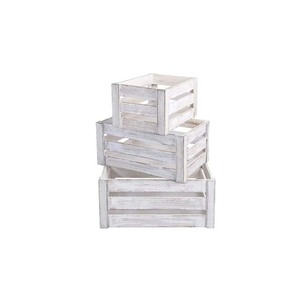 Customized Wholesale Retro Distressed <strong>White</strong> <strong>Wooden</strong> <strong>Crates</strong> Suitable for Home Storage and Organization - Product Image 2