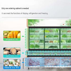 Vitrine réfrigérée pour aliments frais et réfrigérateur de présentation avec portes coulissantes pour <span class=keywords><strong>mini</strong></span>-marché et boutique agricole - Product Image 1