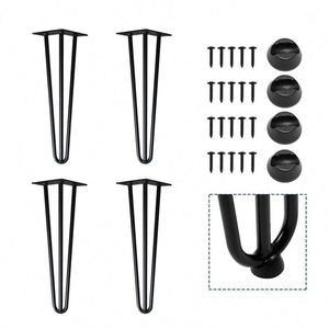 Pieds de table en acier de 16 pouces, 3 tiges, pour table de café, de salle à manger, de restaurant, d'hôtel, de salon extérieur, ou banc - Product Image 2