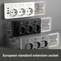 Enchufe de Pared Estándar Europeo de 16 A, Tipo C, 20 W, Carga Rápida PD, Protector Contra Sobretensiones, Bronce Fosforoso, 86 mm, Tomacorriente para Hogar, Hotel, Oficina