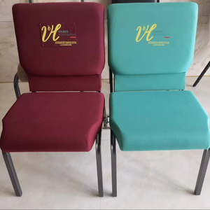 Chaises de théâtre en tissu empilables, modernes, en métal, bon marché, de 21 pouces, utilisées pour la location, pour les églises - Product Image 1