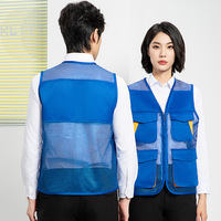 Gilet de travail multi-poches pour hommes, 100% polyester, fermeture éclair, logo personnalisé imprimé, pour photographe et directeur de pêche