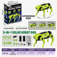Hochwertiger Solar-Energie-Roboter Hund Katze 3-in-1 STEM-Spielzeug DIY-Bausatz Duale Stromversorgung Lehrreiches Wissenschaftsspielzeug für Kinder