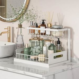 Under Sink Organizer Pull Out <b>Cabinet</b> Organizer 2Tier Slide Out Sink Shelf <b>Cabinet</b> <b>Storage</b> Shelves <b>Storage</b> for Kitchen Bathroom - Product Image 2