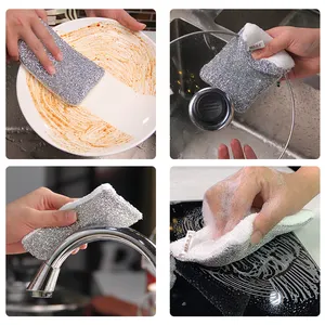 15*8*1.8cm Bulk Household Scouring Pad Dishwashing Sponge Scrub Brush Cleaning Pad Sponge Cloth For Home Kitchen Cleaning Sponge
