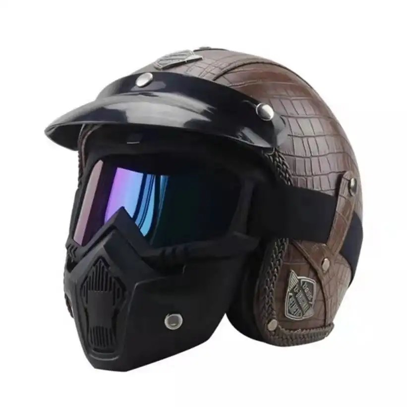 उच्च गुणवत्ता आउटडोर खेल बाइक टोप खुला चेहरा विंटेज सुरक्षा मोटरसाइकिल हेलमेट