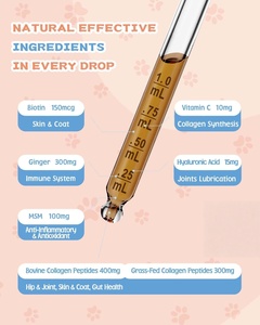 Gouttes de collagène pour chiens avec biotine, MSM, gingembre, vitamines C et E – Absorption rapide, sans céréales, pour la beauté, la santé de la peau, du pelage, des articulations et la digestion - Product Image 6